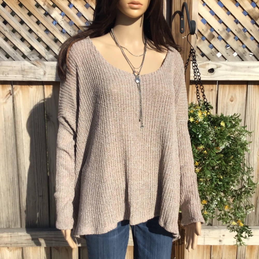 OVERSIZED FIT BOHO STYLE TAN LONG SLEEVES - Picture 5 of 13